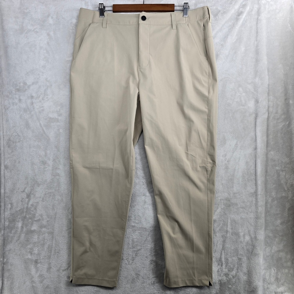 Nomatic Outset Pant Mens 38x30 Short Khaki Classic Fit Stretch Travel Chinos‎